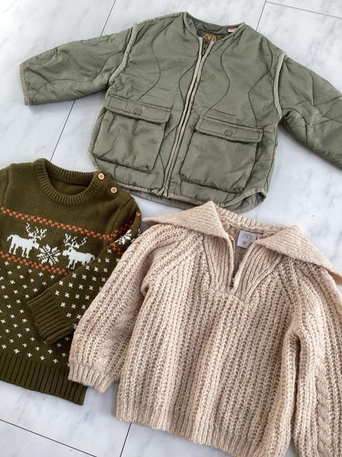 ZARA KIDS キルティングジャケット セーター セット 92 ザラ < ブランド  ZARA KIDS キルティングジャケット セーター セット 92 ザラ  < ブランドの