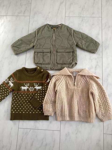 ZARA KIDS キルティングジャケット セーター セット 92 ザラ < ブランド  ZARA KIDS キルティングジャケット セーター セット 92 ザラ < ブランドの