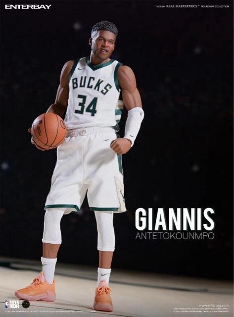 ENTERBAY RM-1088  ���j�X�E�A�f�g�N���{�@ 1/6 NBA�t�B�M���A Giannis Antetokounmpo �� �z�r�[�� 