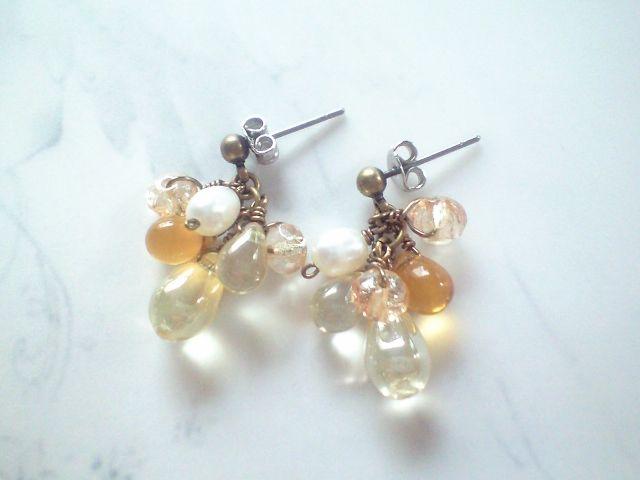 *ぷるぷるドロップのピアス*蜂蜜 10001 < 女性アクセサリー/時計  *ぷるぷるドロップのピアス*蜂蜜 10001  < 女性アクセサリー/時計の