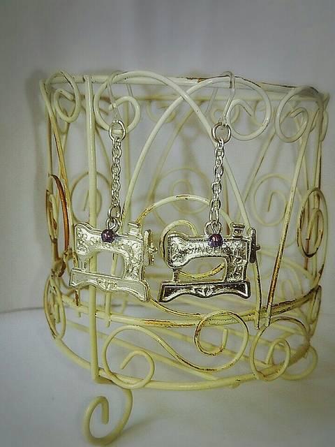 Silverミシンチャーム&チェコアメジスト樹脂フック☆ < 女性アクセサリー/時計  Silverミシンチャーム&チェコアメジスト樹脂フック☆ < 女性アクセサリー/時計の