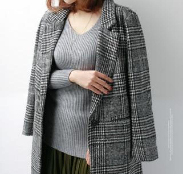 未使用★グレンチェック ロングコート レディース XXLサイズ アウター < 女性ファッション  未使用★グレンチェック ロングコート レディース XXLサイズ アウター < 女性ファッションの
