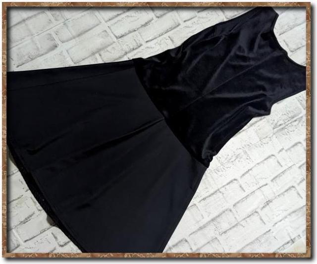 モガ ノースリーブベロア切替ワンピース 黒 < ブランド  モガ ノースリーブベロア切替ワンピース 黒 < ブランドの