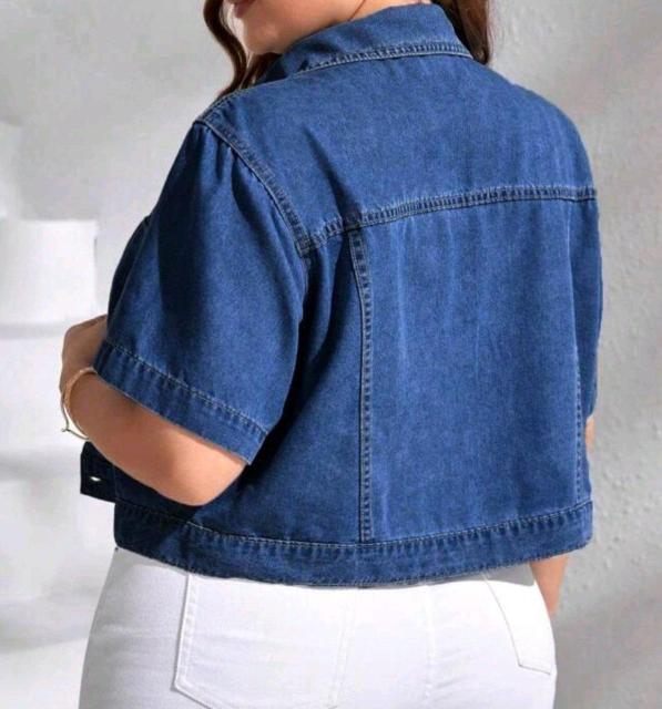 新品 デニムジャケット 半袖 大きいサイズ < 女性ファッション  新品 デニムジャケット 半袖 大きいサイズ < 女性ファッションの