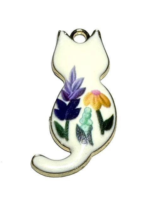 755 白色 お花とネコ 1個 金属チャーム アクセサリーパーツ < ペット/手芸/園芸 755 白色 お花とネコ 1個 金属チャーム アクセサリーパーツ < ペット/手芸/園芸の