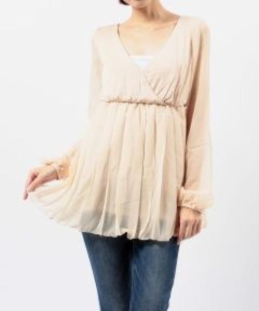 【LIP SERVICE/リップサービス】《New》ボリュームシフォン*チュニック<ベージュ> < ブランド 【LIP SERVICE/リップサービス】《New》ボリュームシフォン*チュニック<ベージュ> < ブランドの