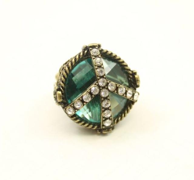 新品 アンティーク調青系ストーンピースマークリング指輪 < 女性アクセサリー/時計  新品 アンティーク調青系ストーンピースマークリング指輪 < 女性アクセサリー/時計の