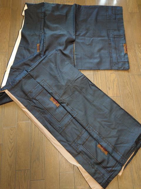 §USED、大島紬、紋なし、袷、広衿、紺柄 < 女性ファッション  §USED、大島紬、紋なし、袷、広衿、紺柄  < 女性ファッションの