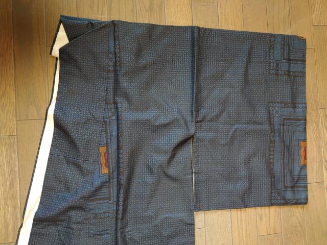 §USED、大島紬、紋なし、袷、広衿、紺柄 < 女性ファッション  §USED、大島紬、紋なし、袷、広衿、紺柄 < 女性ファッションの
