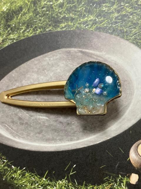 ハンドメイド レジン ヘアクリップ シェル型 < 女性ファッション  ハンドメイド レジン ヘアクリップ シェル型  < 女性ファッションの