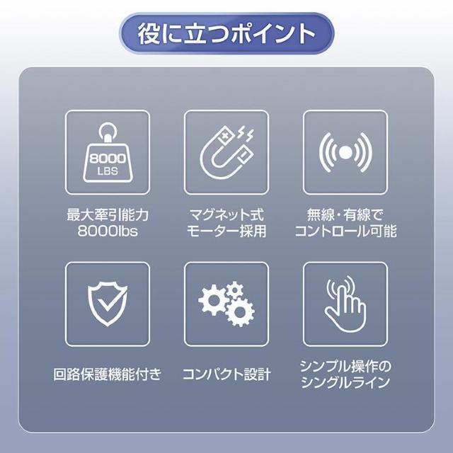 dEC` 12V 8000LBS C[^Cv Rt EC` dzCXg DC  ybg/|/| 