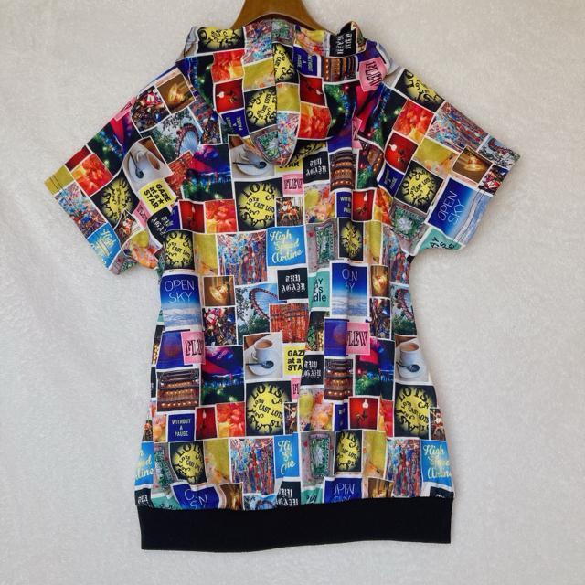 カラフルプリント フード付き 半袖 ラグラン ゆったり パーカー LL N2m < 女性ファッション カラフルプリント フード付き 半袖 ラグラン ゆったり パーカー LL N2m < 女性ファッションの