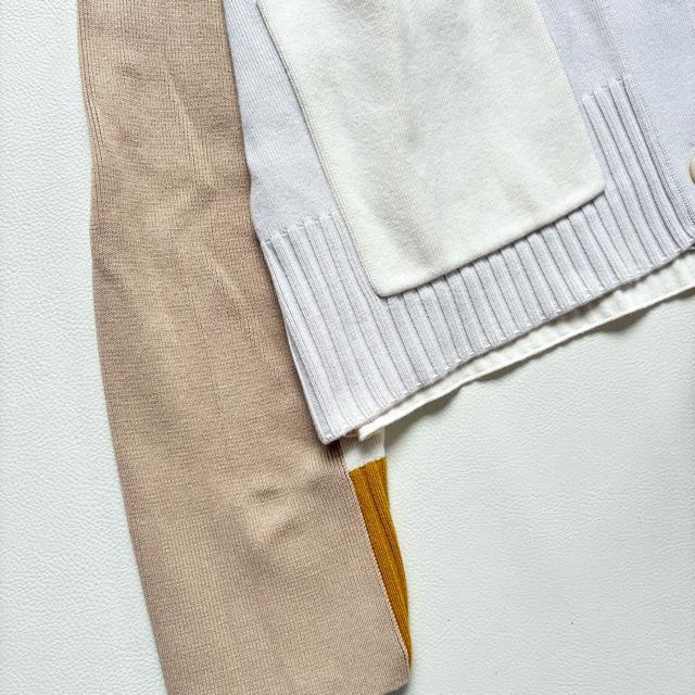 ◆美品◆COS◆カラーブロックカーディガン◆バイカラー◆コットン◆アイボリー◆M < 女性ファッション  ◆美品◆COS◆カラーブロックカーディガン◆バイカラー◆コットン◆アイボリー◆M < 女性ファッションの