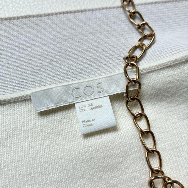 ◆美品◆COS◆カラーブロックカーディガン◆バイカラー◆コットン◆アイボリー◆M < 女性ファッション  ◆美品◆COS◆カラーブロックカーディガン◆バイカラー◆コットン◆アイボリー◆M < 女性ファッションの