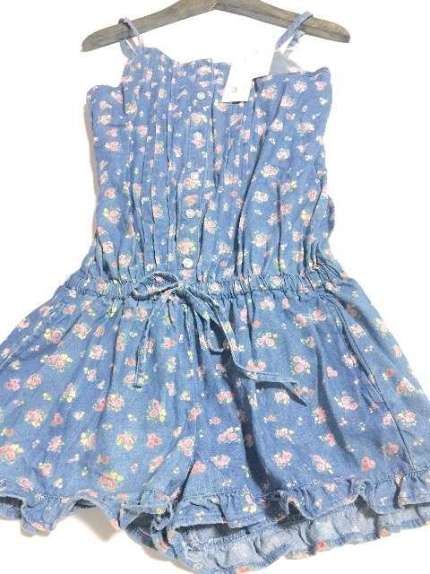 新品〈花柄デニム〉オールインワンショートパンツ(サックス)未使用・タグ付き < 女性ファッション  新品〈花柄デニム〉オールインワンショートパンツ(サックス)未使用・タグ付き < 女性ファッションの