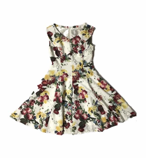 パーティーデート〓花柄ノースリーブフレアーワンピースドレス〓(M)新品〓 < 女性ファッション パーティーデート〓花柄ノースリーブフレアーワンピースドレス〓(M)新品〓 < 女性ファッションの