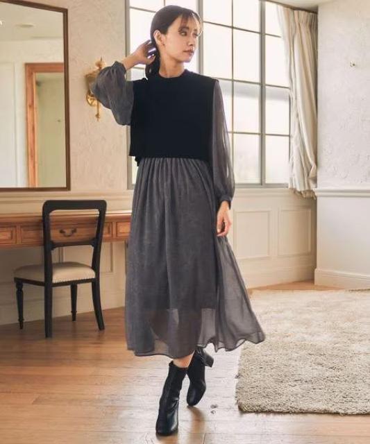 美品/mistywoman/花柄ベストsetワンピース/ < ブランド  美品/mistywoman/花柄ベストsetワンピース/  < ブランドの