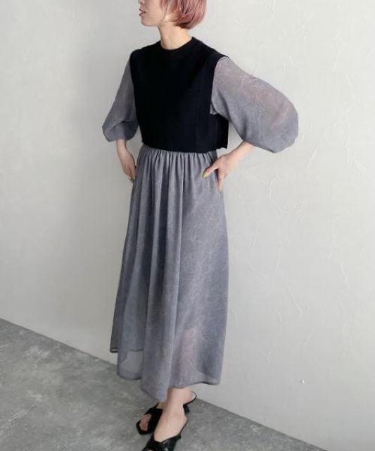 美品/mistywoman/花柄ベストsetワンピース/ < ブランド  美品/mistywoman/花柄ベストsetワンピース/ < ブランドの