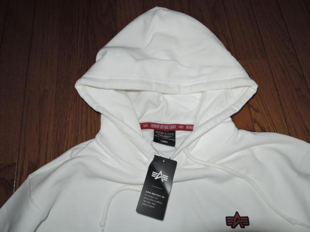 新品 ALPHA INDUSTRIES アルファ インダストリーズ スウェット パーカー L白 背ロゴ プルオーバー HOODIE < ブランド  新品 ALPHA INDUSTRIES アルファ インダストリーズ スウェット パーカー L白 背ロゴ プルオーバー HOODIE < ブランドの