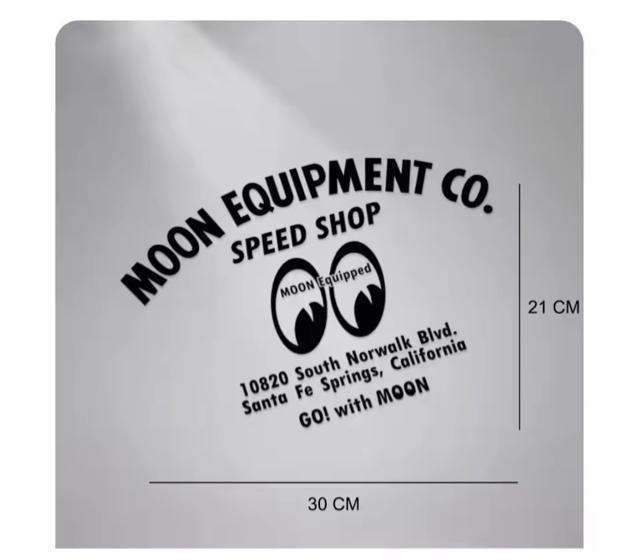 �V�i�@ MOONEYES �]�ʃX�e�b�J�[2���Z�b�g30cmx21cm ���[���A�C�Y�@�u���b�N �� ������/�o�C�N