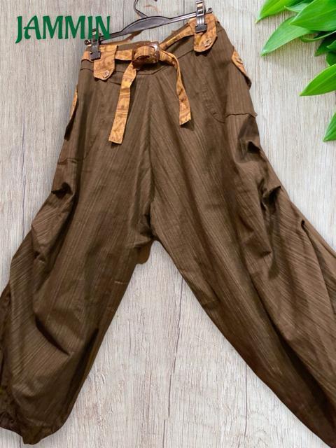 織り柄アジアンサルエルパンツ ブラウン エスニック アジアン ヒッピー < 男性ファッション 織り柄アジアンサルエルパンツ ブラウン エスニック アジアン ヒッピー < 男性ファッションの