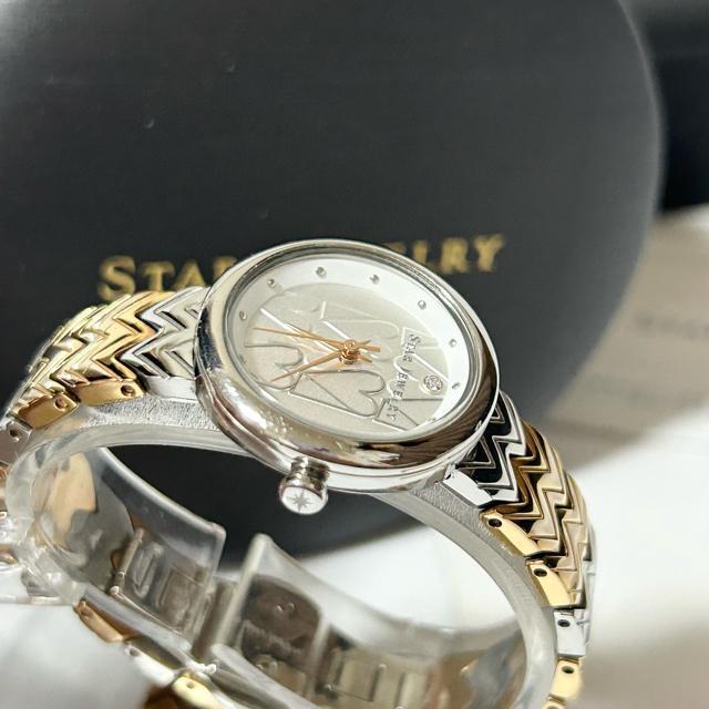 STAR JEWELRY スタージュエリー 限定モデル 1Pダイヤ クォーツ コマ付き 箱付き ホワイト文字盤 レディース 腕時計 < ブランド STAR JEWELRY スタージュエリー 限定モデル 1Pダイヤ クォーツ コマ付き 箱付き ホワイト文字盤 レディース 腕時計 < ブランドの