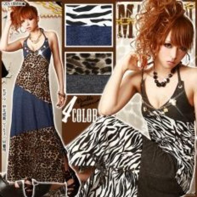 【夢展望】可愛い♪ホルターネックTYPE アシメ切替マキシワンピ ブラックヒョウ < ブランド  【夢展望】可愛い♪ホルターネックTYPE アシメ切替マキシワンピ ブラックヒョウ  < ブランドの