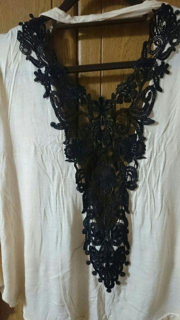 背中クロシェ刺繍ドルマンカーデM超美品薄いオフホワイト < 女性ファッション  背中クロシェ刺繍ドルマンカーデM超美品薄いオフホワイト < 女性ファッションの