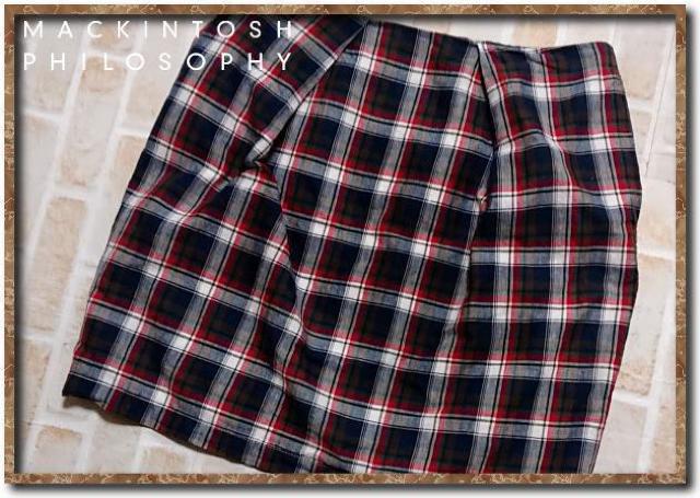 マッキントッシュフィロソフィー 麻綿チェックスカート < ブランド マッキントッシュフィロソフィー 麻綿チェックスカート < ブランドの