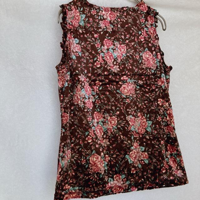 クレドソル 花柄 薔薇柄 ベロア風 タンクトップ ビスチェ トップス M 茶系 N2m < ブランド クレドソル 花柄 薔薇柄 ベロア風 タンクトップ ビスチェ トップス M 茶系 N2m < ブランドの