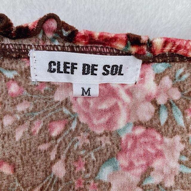 クレドソル 花柄 薔薇柄 ベロア風 タンクトップ ビスチェ トップス M 茶系 N2m < ブランド クレドソル 花柄 薔薇柄 ベロア風 タンクトップ ビスチェ トップス M 茶系 N2m < ブランドの