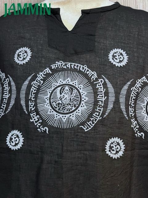 アジアン柄クルタ アジアン 長袖 黒 エスニック ヒッピー < 男性ファッション アジアン柄クルタ アジアン 長袖 黒 エスニック ヒッピー < 男性ファッションの