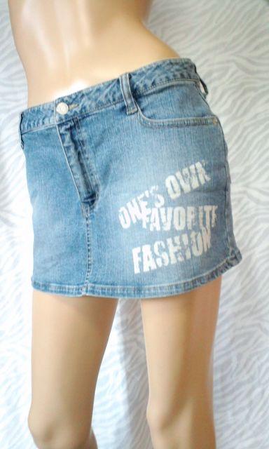 W67◆ウォッシュ&英字ペイント†ブリーチデニムミニスカ†B系 < 女性ファッション  W67◆ウォッシュ&英字ペイント†ブリーチデニムミニスカ†B系 < 女性ファッションの