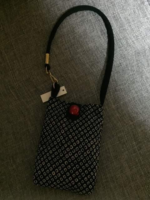 和小物 着物地 ストラップ付 携帯ポーチ 小物入れ ネイビー < 女性ファッション  和小物 着物地 ストラップ付 携帯ポーチ 小物入れ ネイビー  < 女性ファッションの