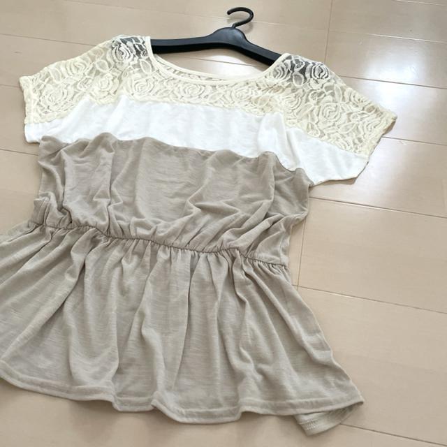 レースブロック配色 カットソー トップス < 女性ファッション  レースブロック配色 カットソー トップス < 女性ファッションの