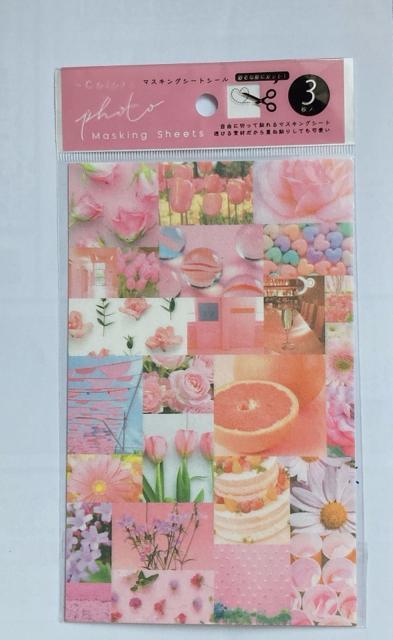 カラーフォト ピンク コラージュ 素材 デコレーション シール マスキングテープ N2m < インテリア/ライフ  カラーフォト ピンク コラージュ 素材 デコレーション シール マスキングテープ N2m  < インテリア/ライフの