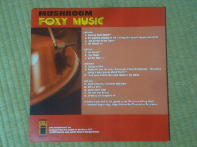 Foxy Music / MUSHROOM@ALP  CD/DVD/rfI 