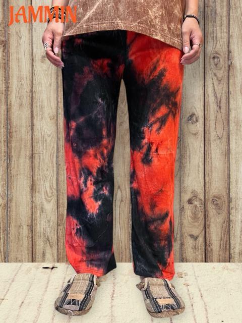 タイダイパンツ エスニック サイケ ヒッピー 個性派 コーデュロイ < 女性ファッション タイダイパンツ エスニック サイケ ヒッピー 個性派 コーデュロイ < 女性ファッションの