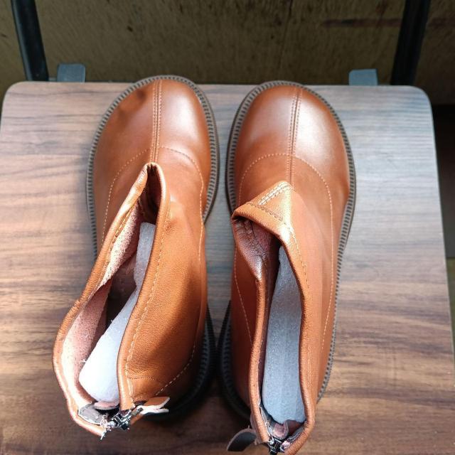 新品 23cm レディース ブーツ ブラウン 厚底 シューズ サイドゴア < 女性ファッション 新品 23cm レディース ブーツ ブラウン 厚底 シューズ サイドゴア < 女性ファッションの