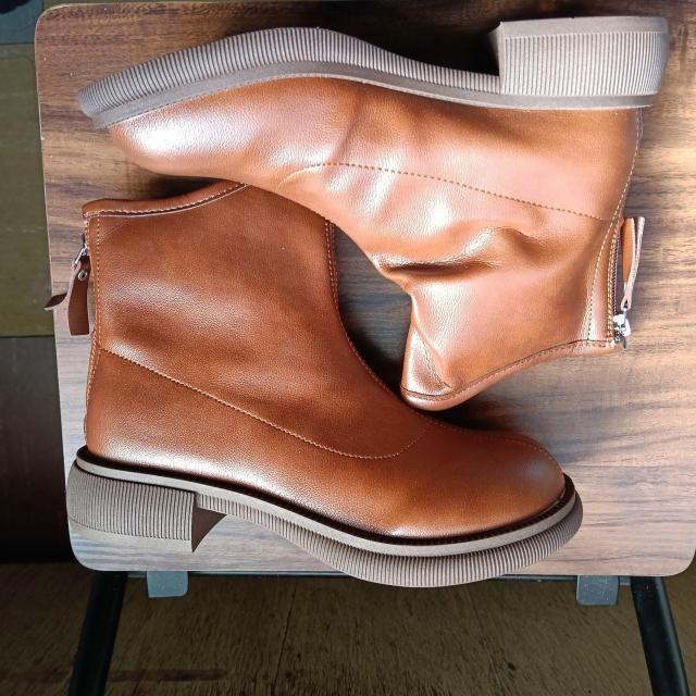 新品 23cm レディース ブーツ ブラウン 厚底 シューズ サイドゴア < 女性ファッション 新品 23cm レディース ブーツ ブラウン 厚底 シューズ サイドゴア < 女性ファッションの