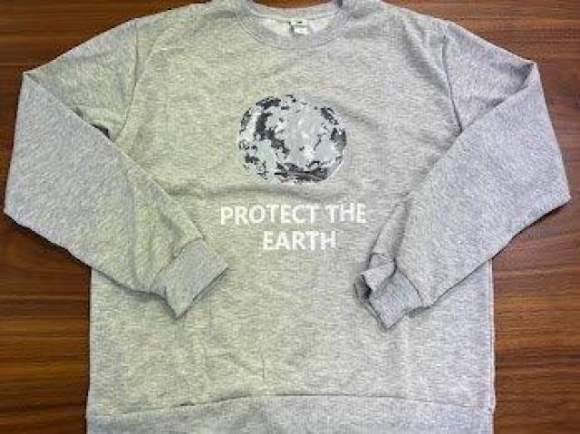 スウェット トレーナー グレー ロゴプリント 地球柄 オーバーサイズ ストリート系 韓国ファッション メンズカジュアル < 男性ファッション スウェット トレーナー グレー ロゴプリント 地球柄 オーバーサイズ ストリート系 韓国ファッション メンズカジュアル < 男性ファッションの