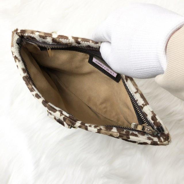 【レア】JIMMY CHOO ジミーチュウ チェーン ショルダーバッグ クラッチバッグ 2way ハラコ レオパード ヒョウ柄 < ブランド 【レア】JIMMY CHOO ジミーチュウ チェーン ショルダーバッグ クラッチバッグ 2way ハラコ レオパード ヒョウ柄 < ブランドの