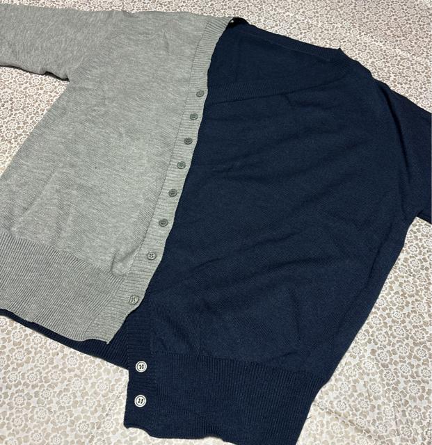 配色 ニット セーター アシメ ネイビーグレー 大きいサイズ < 女性ファッション 配色 ニット セーター アシメ ネイビーグレー 大きいサイズ < 女性ファッションの