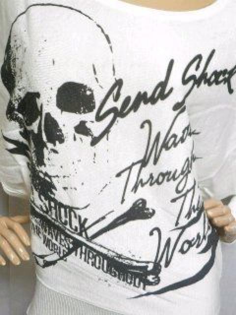 【GHOST OF HARLEM/ゴーストオブハーレム】スカルプリント ドルマンニット チュニック < ブランド 【GHOST OF HARLEM/ゴーストオブハーレム】スカルプリント ドルマンニット チュニック < ブランドの