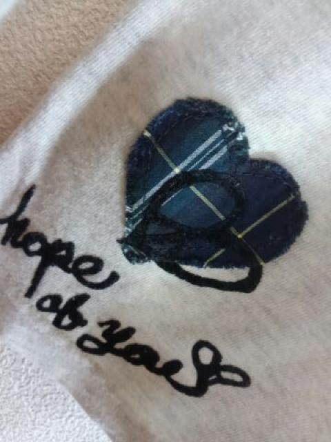 scolar 刀@チェック ハート アップリケ カットソー M < ブランド scolar 刀@チェック ハート アップリケ カットソー M < ブランドの