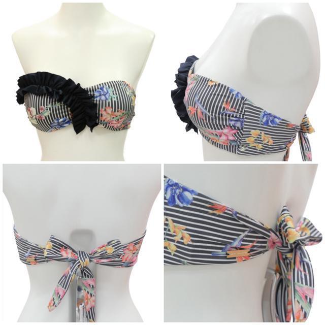 eimyistoireエイミー黒白花水着ストライプフリルビキニset < 女性ファッション  eimyistoireエイミー黒白花水着ストライプフリルビキニset < 女性ファッションの