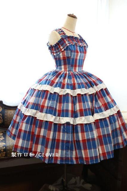 赤青チェックドレス M~Lサイズ < 女性ファッション  赤青チェックドレス M~Lサイズ  < 女性ファッションの