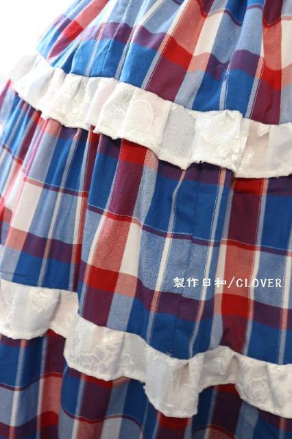 赤青チェックドレス M~Lサイズ < 女性ファッション  赤青チェックドレス M~Lサイズ < 女性ファッションの