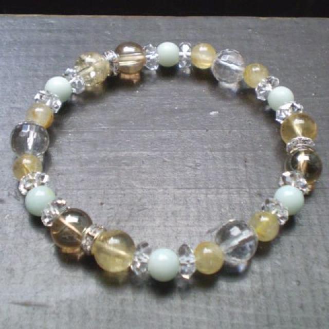 シトリンxゴールデンオーラxアマゾナイトxルチルクォーツ < 女性アクセサリー/時計 シトリンxゴールデンオーラxアマゾナイトxルチルクォーツ < 女性アクセサリー/時計の