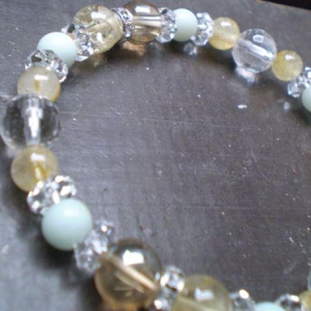 シトリンxゴールデンオーラxアマゾナイトxルチルクォーツ < 女性アクセサリー/時計 シトリンxゴールデンオーラxアマゾナイトxルチルクォーツ < 女性アクセサリー/時計の